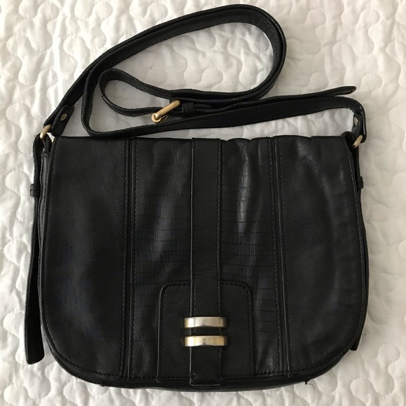 BCBGMaxAzria black leather cross body bag - Picture 1 of 7